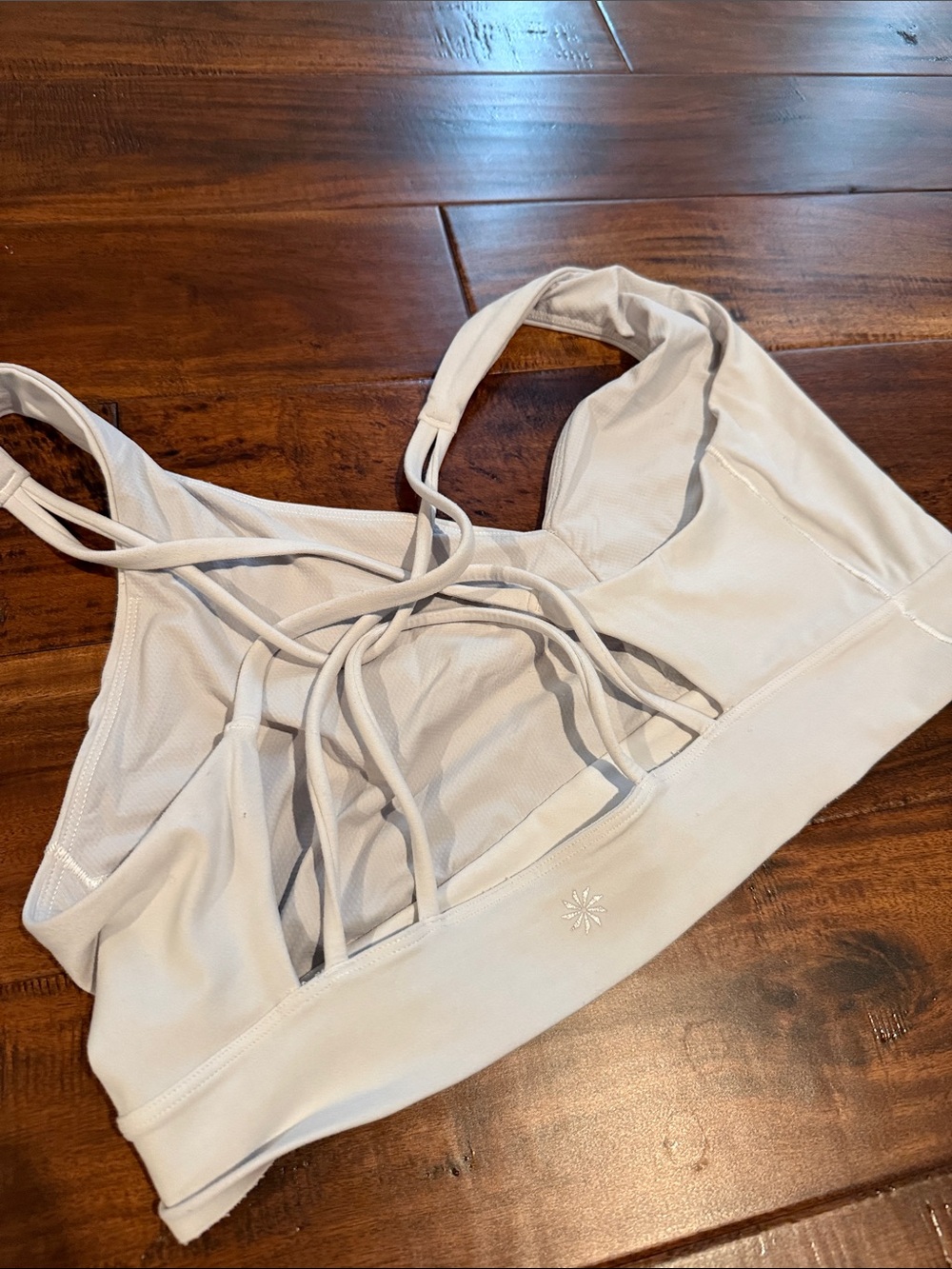 Athleta Women's Strappy Light Gray Sports Bra